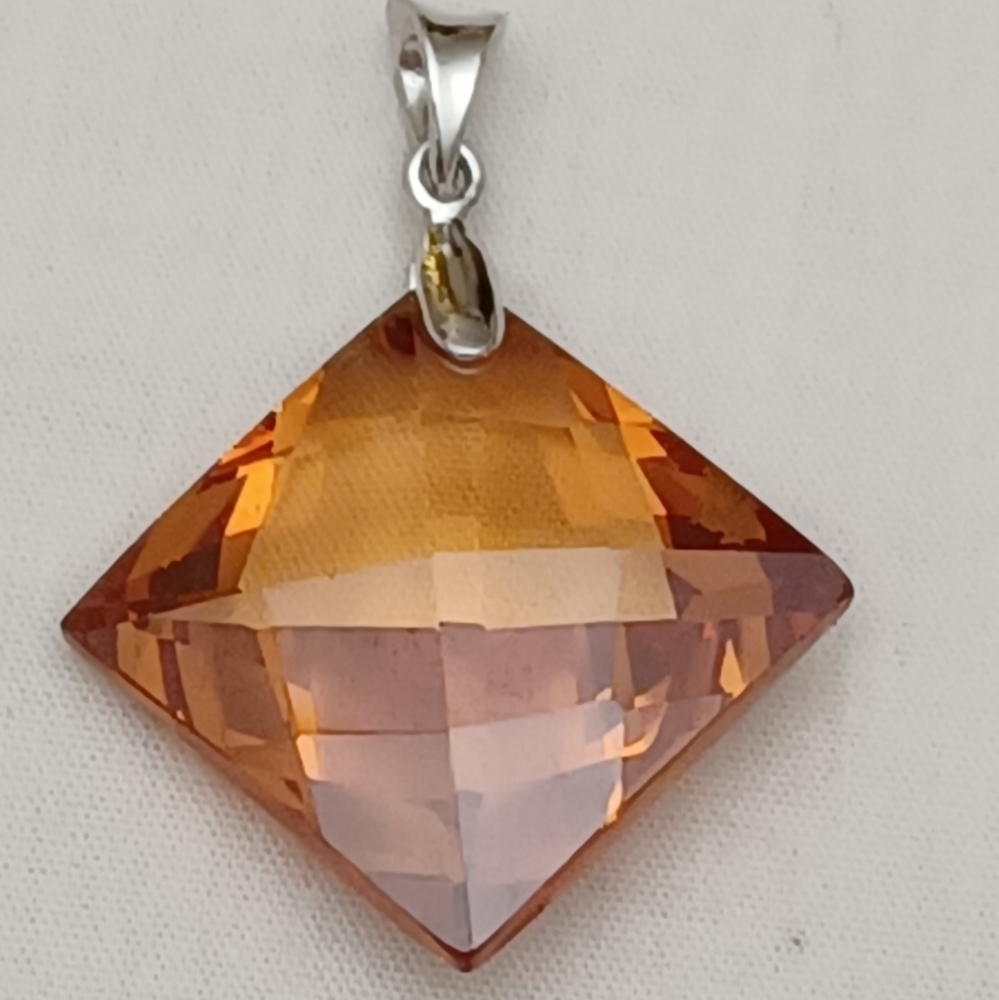 COPY - 925 STERLING SILVER TOPAZ SQUARE PENDANT
